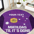 Custom Australia Soccer Round Carpet Matildas Go Champions - Purple