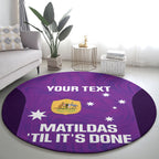 Custom Australia Soccer Round Carpet Matildas Go Champions - Purple