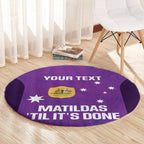 Custom Australia Soccer Round Carpet Matildas Go Champions - Purple