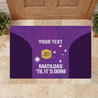 Custom Australia Soccer Rubber Doormat Matildas Go Champions - Purple