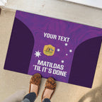 Custom Australia Soccer Rubber Doormat Matildas Go Champions - Purple