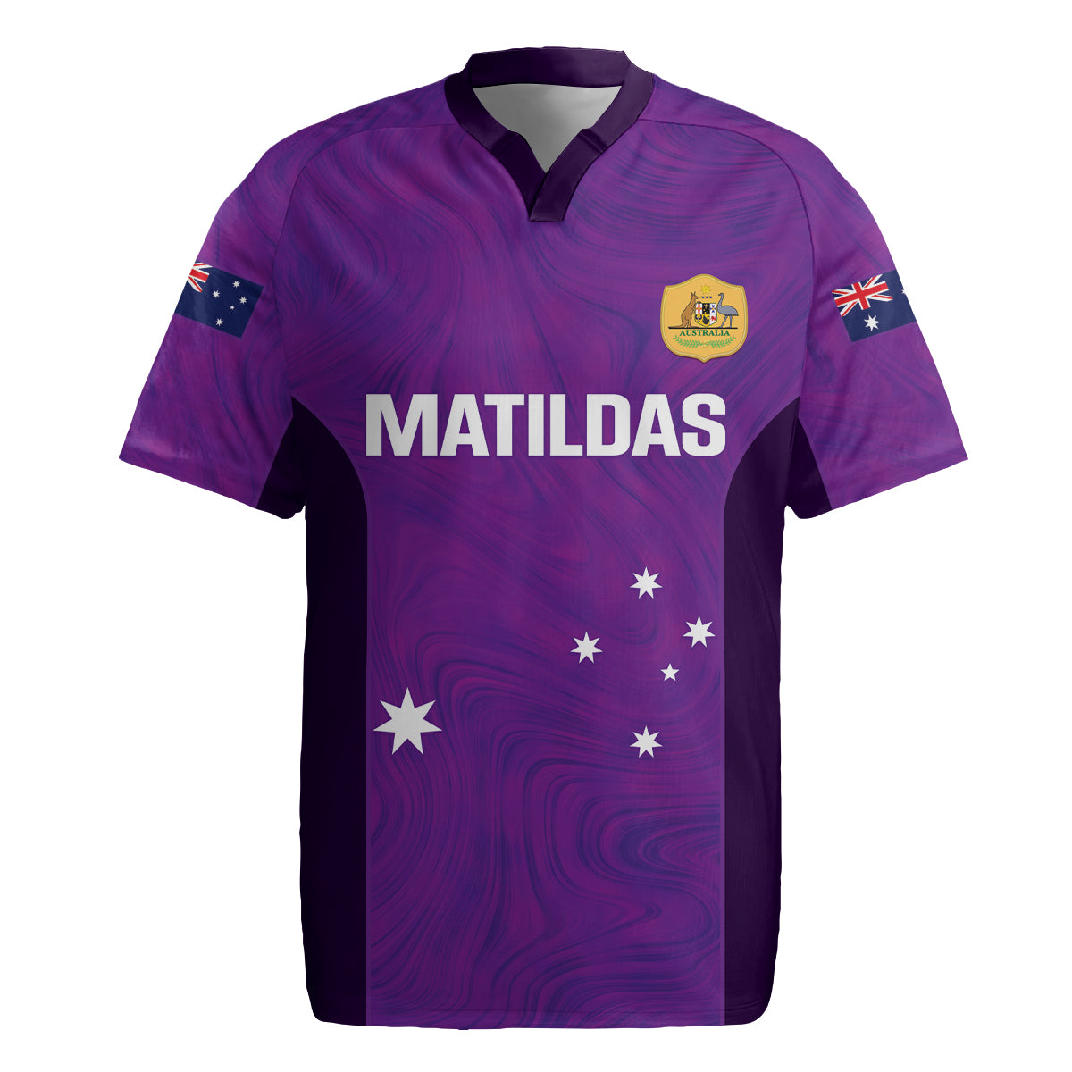 Custom Australia Soccer Rugby Jersey Matildas Go Champions - Purple