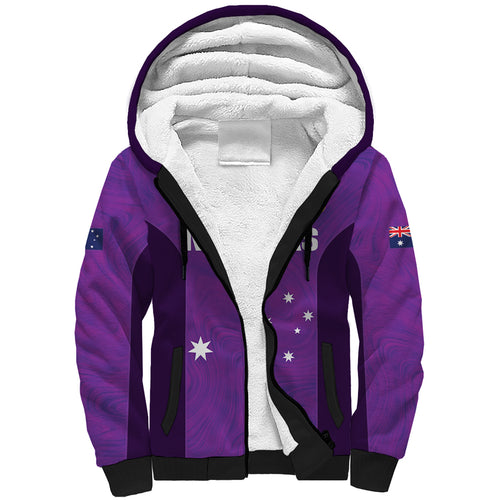 Custom Australia Soccer Sherpa Hoodie Matildas Go Champions - Purple