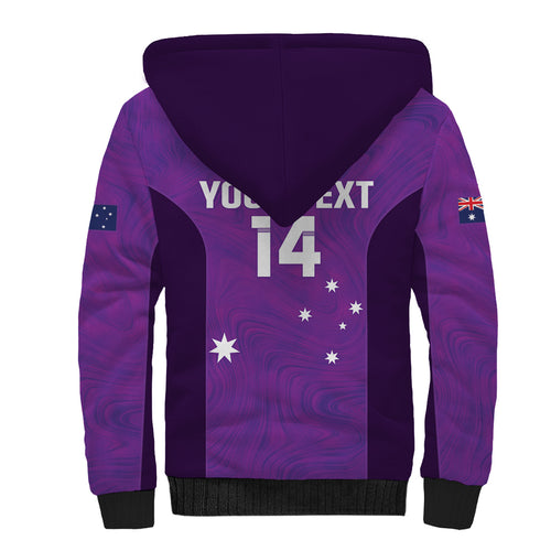 Custom Australia Soccer Sherpa Hoodie Matildas Go Champions - Purple