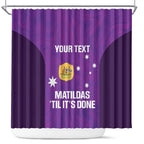 Custom Australia Soccer Shower Curtain Matildas Go Champions - Purple