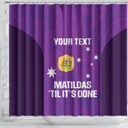 Custom Australia Soccer Shower Curtain Matildas Go Champions - Purple