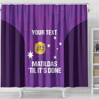 Custom Australia Soccer Shower Curtain Matildas Go Champions - Purple