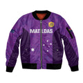 Custom Australia Soccer Sleeve Zip Bomber Jacket Matildas Go Champions - Purple