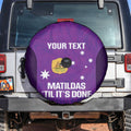 Custom Australia Soccer Spare Tire Cover Matildas Go Champions - Purple