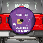 Custom Australia Soccer Spare Tire Cover Matildas Go Champions - Purple