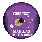 Custom Australia Soccer Spare Tire Cover Matildas Go Champions - Purple