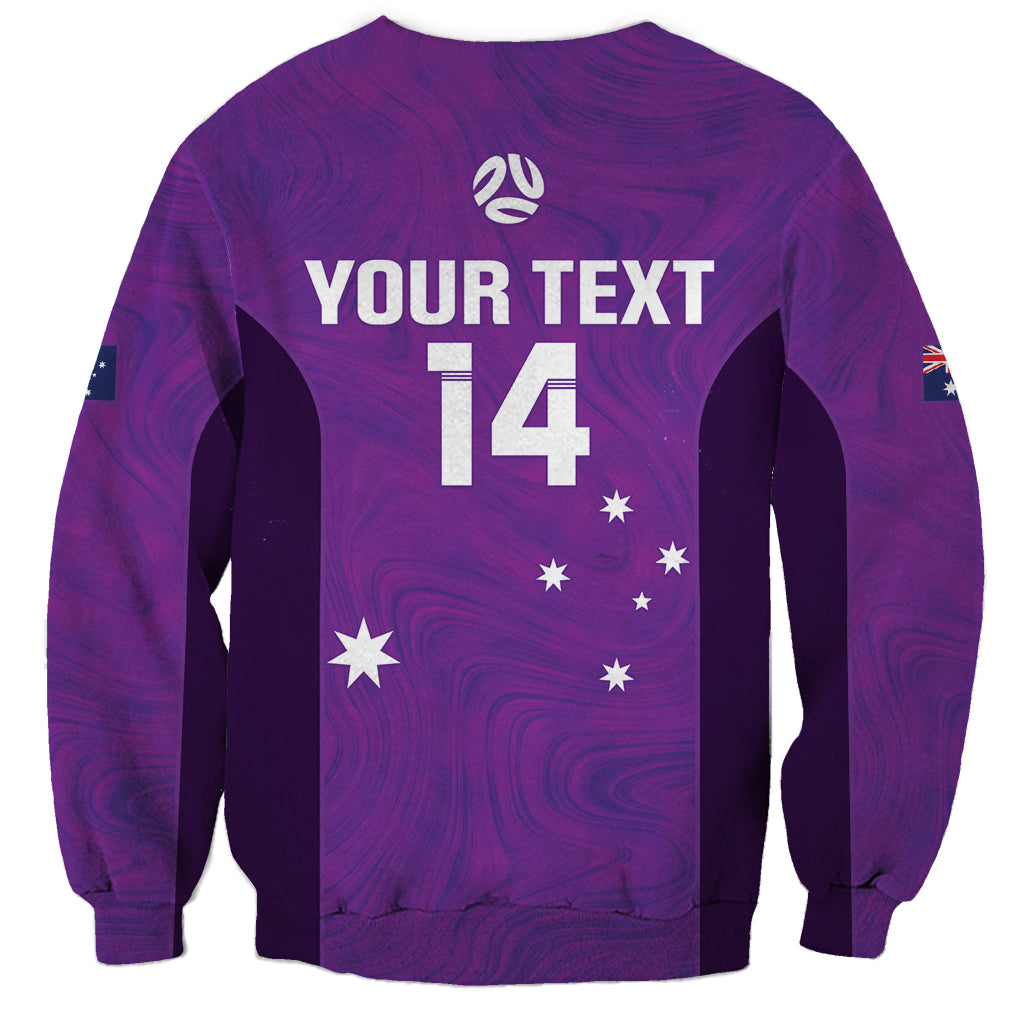Custom Australia Soccer Sweatshirt Matildas Go Champions - Purple