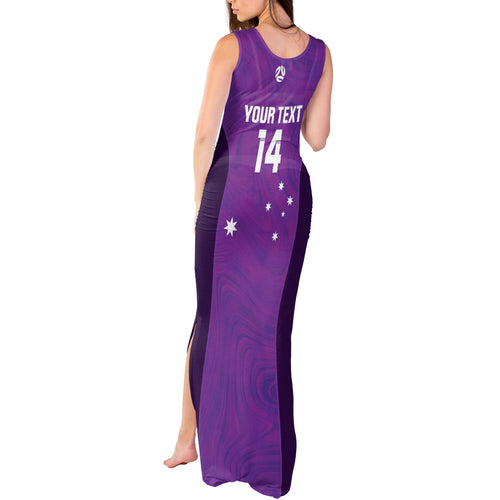 Custom Australia Soccer Tank Maxi Dress Matildas Go Champions - Purple