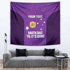 Custom Australia Soccer Tapestry Matildas Go Champions - Purple