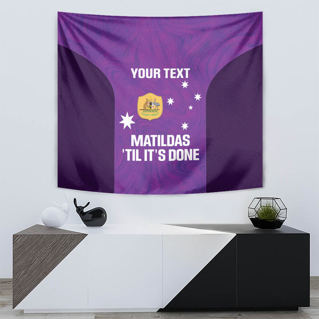 Custom Australia Soccer Tapestry Matildas Go Champions - Purple