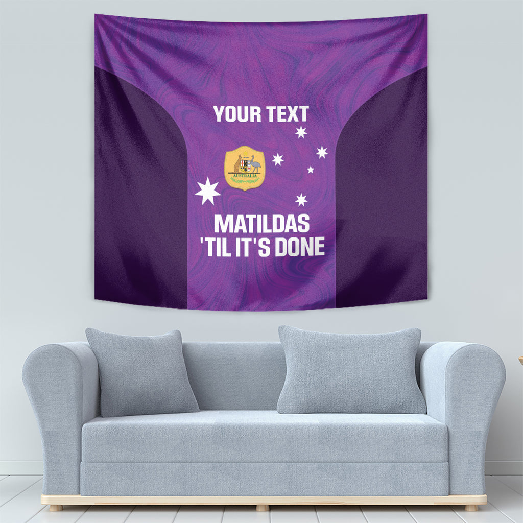 Custom Australia Soccer Tapestry Matildas Go Champions - Purple