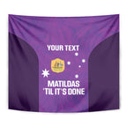 Custom Australia Soccer Tapestry Matildas Go Champions - Purple