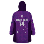 Custom Australia Soccer Wearable Blanket Hoodie Matildas Go Champions - Purple
