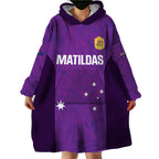 Custom Australia Soccer Wearable Blanket Hoodie Matildas Go Champions - Purple