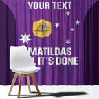 Custom Australia Soccer Window Curtain Matildas Go Champions - Purple