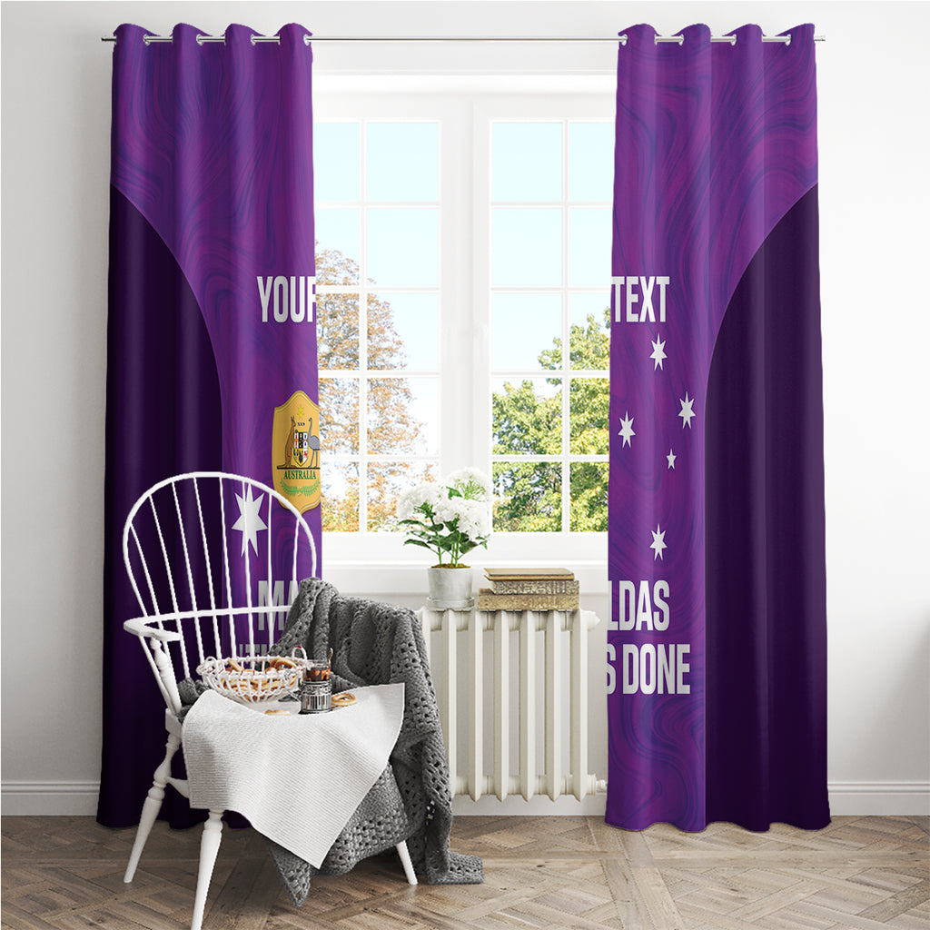 Custom Australia Soccer Window Curtain Matildas Go Champions - Purple