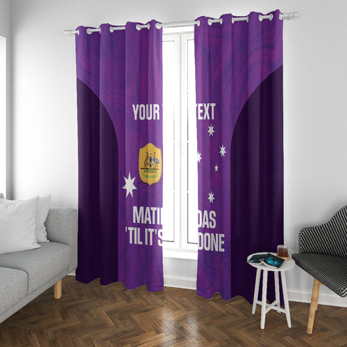 Custom Australia Soccer Window Curtain Matildas Go Champions - Purple