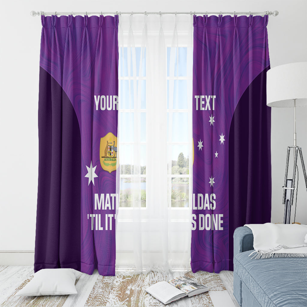 Custom Australia Soccer Window Curtain Matildas Go Champions - Purple