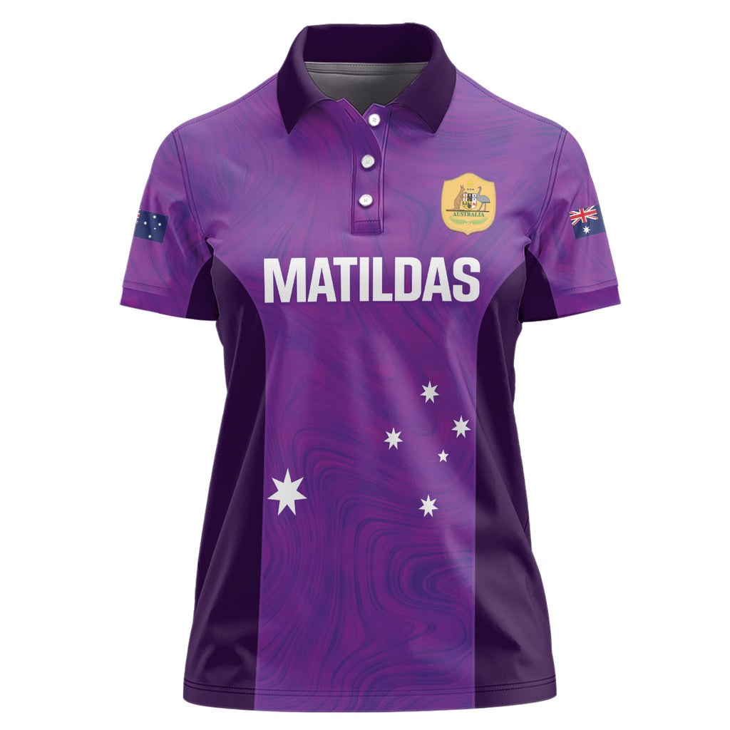 Custom Australia Soccer Women Polo Shirt Matildas Go Champions - Purple