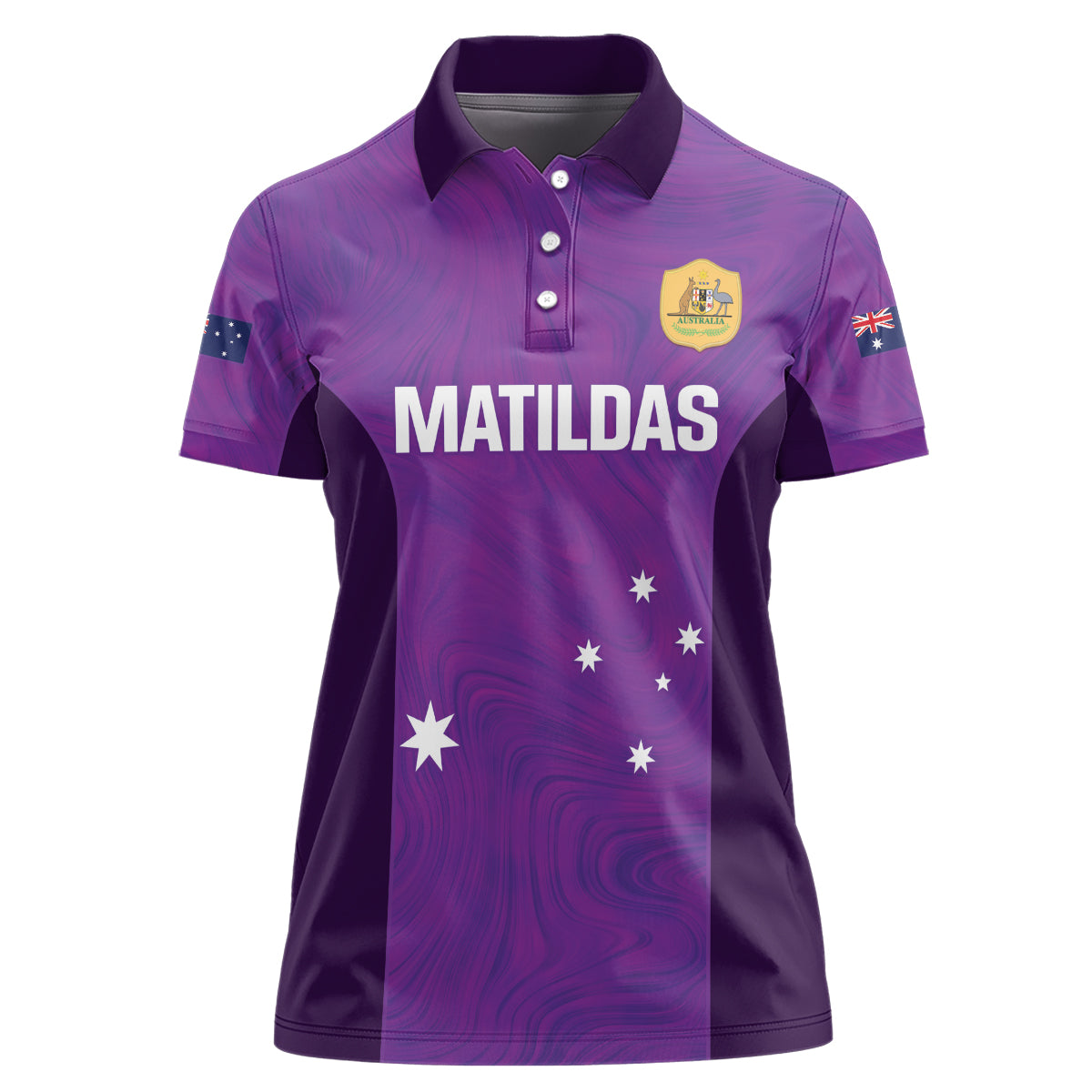 Custom Australia Soccer Women Polo Shirt Matildas Go Champions - Purple