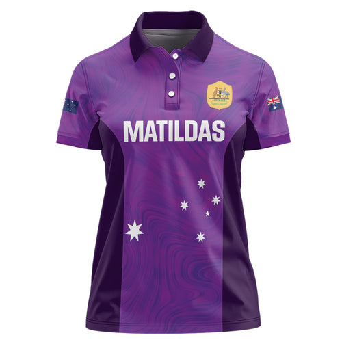 Custom Australia Soccer Women Polo Shirt Matildas Go Champions - Purple