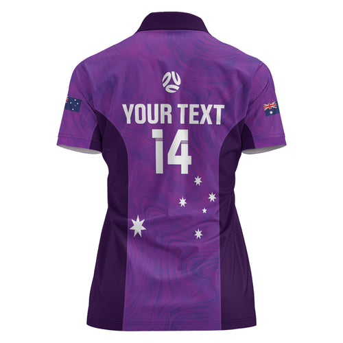 Custom Australia Soccer Women Polo Shirt Matildas Go Champions - Purple