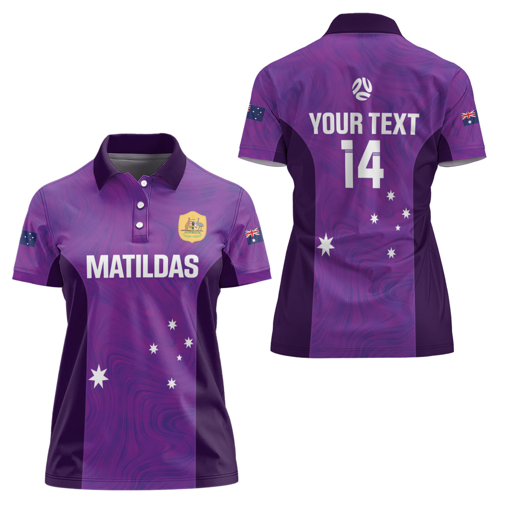 Custom Australia Soccer Women Polo Shirt Matildas Go Champions - Purple
