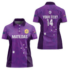 Custom Australia Soccer Women Polo Shirt Matildas Go Champions - Purple