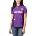 Custom Australia Soccer Women Polo Shirt Matildas Go Champions - Purple