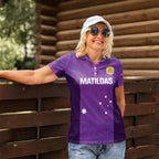 Custom Australia Soccer Women Polo Shirt Matildas Go Champions - Purple