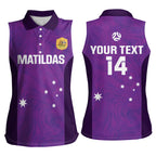 Custom Australia Soccer Women Sleeveless Polo Shirt Matildas Go Champions - Purple