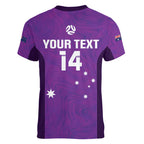 Custom Australia Soccer Women V-Neck T-Shirt Matildas Go Champions - Purple