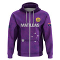 Custom Australia Soccer Zip Hoodie Matildas Go Champions - Purple