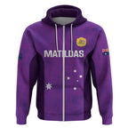 Custom Australia Soccer Zip Hoodie Matildas Go Champions - Purple