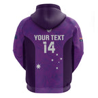 Custom Australia Soccer Zip Hoodie Matildas Go Champions - Purple