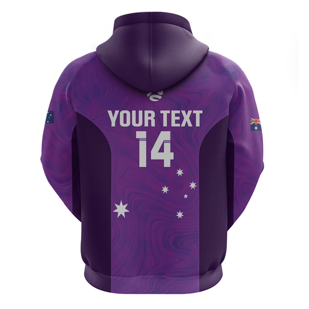 Custom Australia Soccer Zip Hoodie Matildas Go Champions - Purple