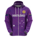 Custom Australia Soccer Zip Hoodie Matildas Go Champions - Purple