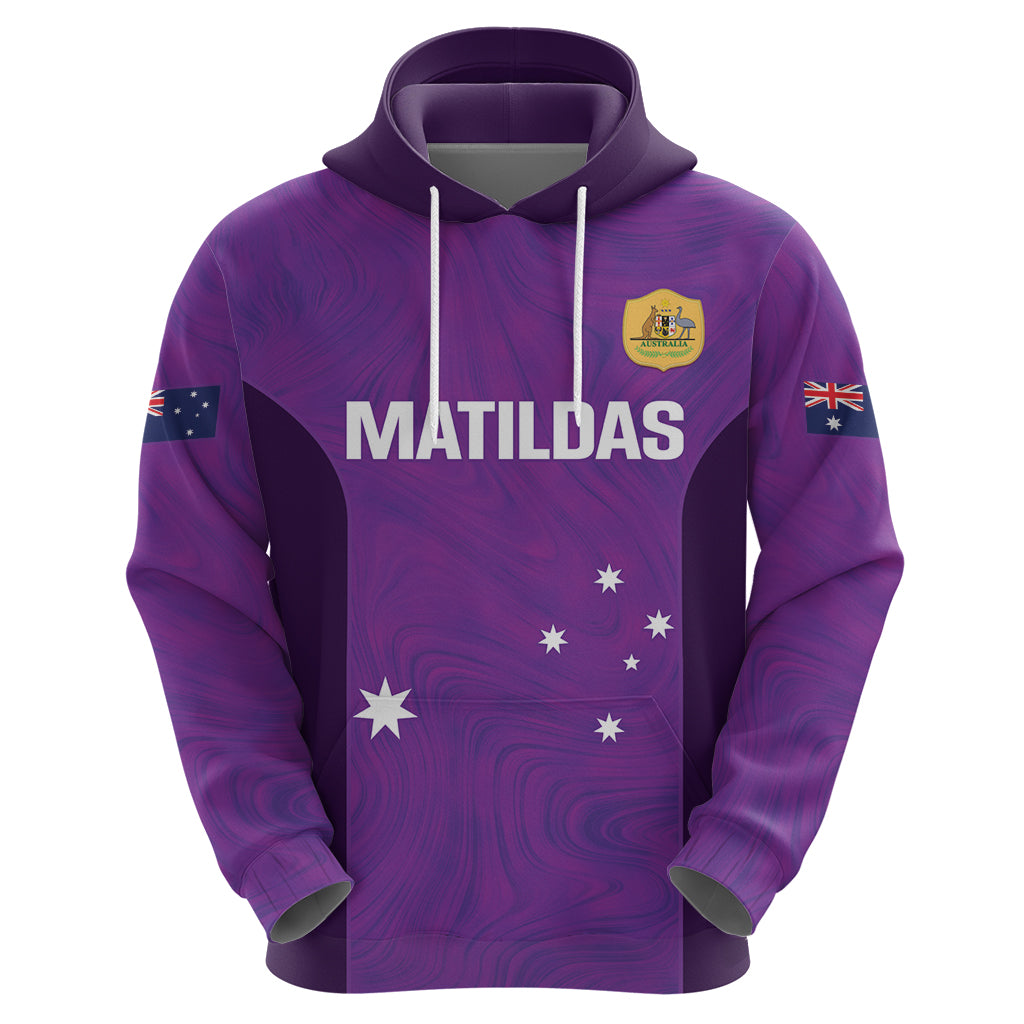 Custom Australia Soccer Zip Hoodie Matildas Go Champions - Purple