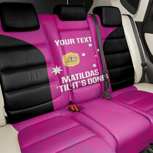 Custom Australia Soccer Back Car Seat Cover Matildas Go Champions - Pink