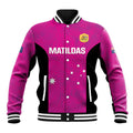 Custom Australia Soccer Baseball Jacket Matildas Go Champions - Pink