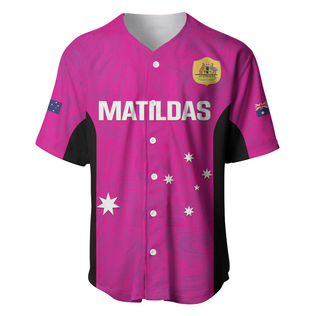 Custom Australia Soccer Baseball Jersey Matildas Go Champions - Pink