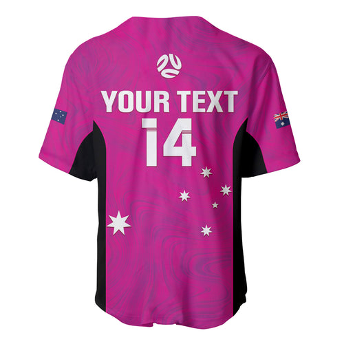 Custom Australia Soccer Baseball Jersey Matildas Go Champions - Pink