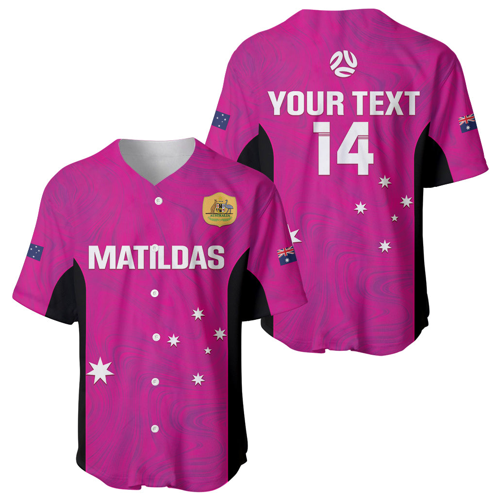 Custom Australia Soccer Baseball Jersey Matildas Go Champions - Pink