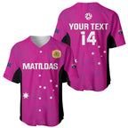 Custom Australia Soccer Baseball Jersey Matildas Go Champions - Pink