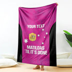 Custom Australia Soccer Blanket Matildas Go Champions - Pink